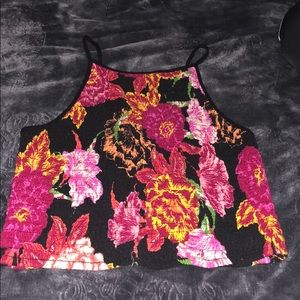 Cute floral halter crop top!